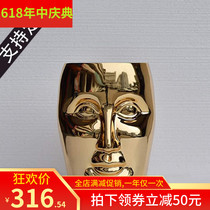 Direct sales custom electroplated seat resin face head sculpture Table stool decorative ornaments Tea machine FRP sofa
