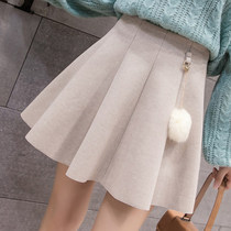 Mealies hairy skirt 2021 autumn and winter New High waist slim skirt women pleated a skirt
