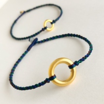 Foot gold gold Qiankun circle safety buckle hand-woven adjustable red rope bracelet ankle bracelet couple original customization