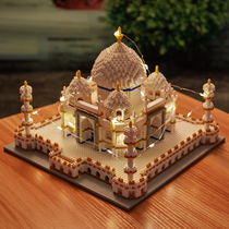 Educational toys tiny particles building blocks adult difficult three-dimensional puzzle world building model Taj Mahal