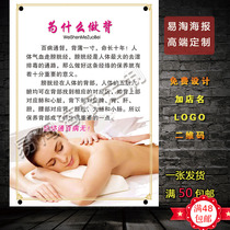 Back physiotherapy point massage Meridian maintenance body care poster custom design wall chart stickers solid wood frame