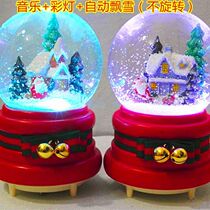 Christmas crystal ball music box Santa Claus lantern automatic snow rotating music box to send children to classmates