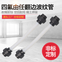 Two-end hoses are connected by any flexible flanged PTFE bellows Teflon PTFE Bellows