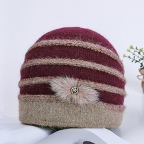 Old lady hat lady winter grandmother old man-in-law Autumn Winter Rabbit wool knitted hat