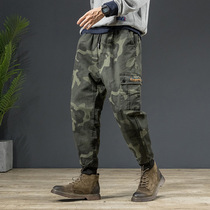 Fall Winter 2022 New Fashion Camouflage Cargo Pants Men's Foot Loose Korean Style Yuwen Le Pants Men's Casual Pants