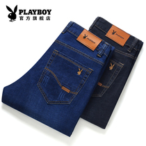 Flower Playboy straight-barrel jeans Mens 2022 new workout small foot pants Summer new casual mens pants