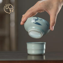 Drinking clay blue and white tea filter tea leakage ceramic filter funnel filter mesh tea cup creative kung fu tea set accessories