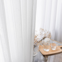 White yarn curtain modern simple light luxury living room bedroom bay window balcony white window screen curtain girl ins Wind