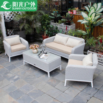 Sunshine outdoor furniture rattan sofa combination balcony courtyard garden leisure living room four-piece set of vines coffee table