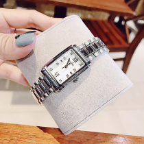 Baoluva bulova Diamond Classic Retro Roman Logo Square Small Dial Steel Belt Women Watch 96P157