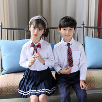 Primary school childrens school uniforms Spring and autumn clothes Inn Wind class suit shirts Kindergarten Garden Wear college Wind lining Three sets