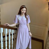 Doll collar dress 2021 new summer gentle style French niche careful machine long dress thin high temperament