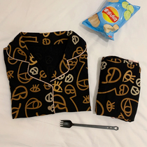 VIRRI CIAGA SUMMER PAJAMAS WOMENs PURE COTTON SHORT-SLEEVED SHORTS BLACK HOME WEAR THIN THIN THIN SUMMER SUIT