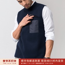 Yuppie gentleman merino all wool men's half-height collar sleeveless waistcoat vest sweater men DAZ560