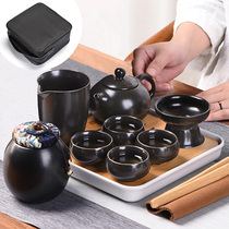 Haofeng travel tea set set portable bag one pot four cups tea tray fast guest Cup kung fu outdoor carry bag Cup Cup