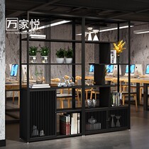 Nordic living room Wrought iron bookshelf shelf Simple office study storage cabinet with door floor-to-ceiling creativity