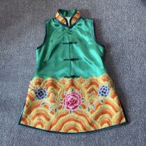 Cloud decoration totem 2021 original ethnic style womens hand-embroidered color sea water casual placket stand-up collar horse clip jacket