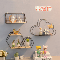 Wall shelf wrought iron Nordic creative home living room background wall shop wall decoration storage wall wall decoration