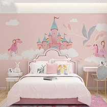 8D three-dimensional Dream Castle hand-painted childrens room pink princess room girl bedroom background wall custom wallpaper Wall cloth