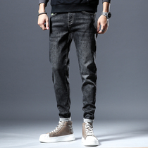 Stretch jeans mens fashion brand loose Harlan small foot pants autumn and winter new mens trend casual long pants mens pants