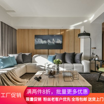 Retro personality wrought iron pure original solid wood block living room big coffee table low table industrial wind design decoration big Square