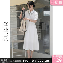 GUIER lacing jacquard dress dress 2022 new literature and art Xiaoqing new collection waist display slim dress children Xia