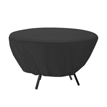 2 Suit Waterproof Sunscreen Balcony Garden Furniture Dust Cover Round Table And Chairs Hood Outdoor Table Aging Black