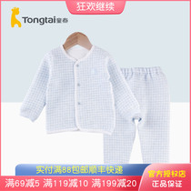 Tongtai new autumn and winter newborn 3-1 8 yue male female baby warm house stand collar jia hou ku suit