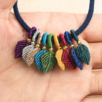 Original design business has been rich overnight hand-woven leaf pendant DIY bracelet necklace accessories