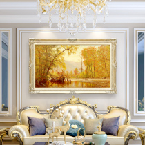 European living room decorative painting American Fulu landscape oil painting porch background wall mural Jane European restaurant hanging painting