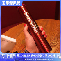Thermos female ins Harajuku wind supreme water Cup mens personality simple slender creative Tide brand Red Cup