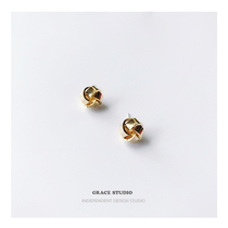 G S Rotation Style Retro Superior sensational ear nail minimalist Delicate Spiral Metal Earrings Small Scent wind ear nail