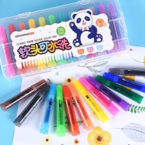 Jinwannian watercolor pen Childrens kindergarten non-toxic painting pen Soft head washable large capacity set G-0590 1