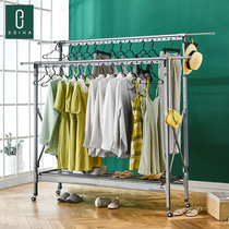 Clothes hanger floor folding room Home Balcony Double Pole Style Clotheshorse Room Outdoor mobile hanging cool Quilt God