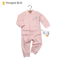 Child Thai lingerie suit double laminated clip in pure cotton baby clothes 3-18 month male and female baby spring new two sets