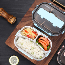 304 stainless steel insulation lunch box Office worker portable lunch box Separated microwave oven heating primary school lunch box