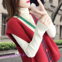 Knitted horse vest armor female short sweater coat 2019 spring and autumn loose mantle coat outside wear tide