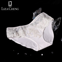 Liza ChengFOREVER White comfortable underwear women sexy three-dimensional lace waist breifs L29731