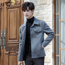 Double-sided nanny jacket mens wool woolen coat Korean version short cashmere coat trend 2019 new winter