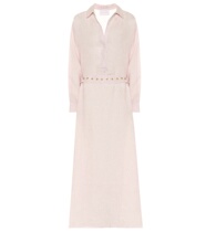 2021 ASCENO with waistband linen long dress