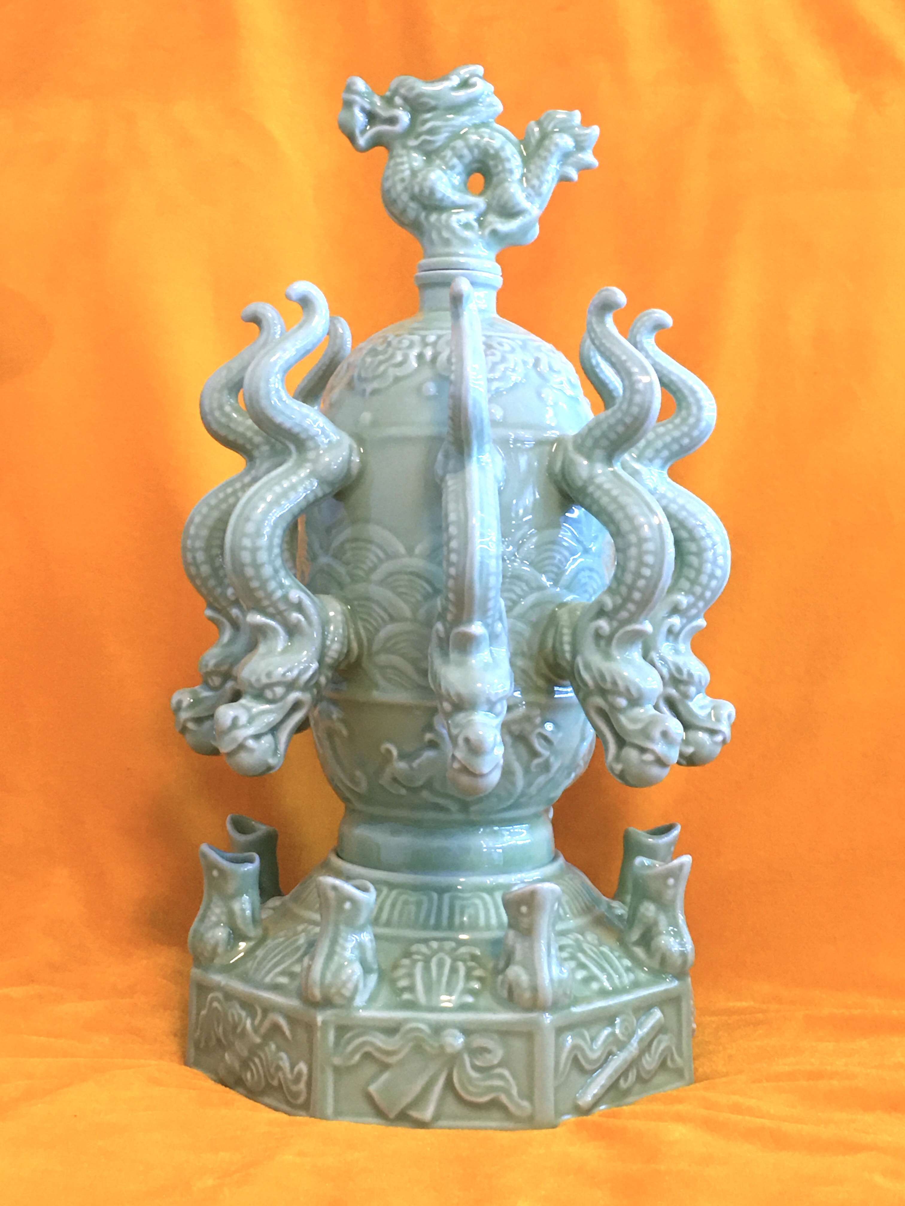 Ceramic bottle collection 9999 wine cabinet gift box five pounds of classic national Geosaur Kowloon split large wine bottle high 43