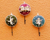 Cute Angel porch coat rack key adhesive hook creative wooden hanger Wall hanger room decoration wall hanging