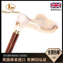 European British imported solid wood British anti-skid correction function elderly gift cane cane imitation marble handle