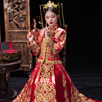 Xiuhe clothing 2021 New Chinese bridal clothing wedding dress toast clothing dragon and phoenix gown Chinese style wedding clothing