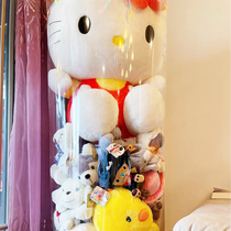 Doll storage transparent storage barrel pvc plastic round storage column plush toy doll storage artifact