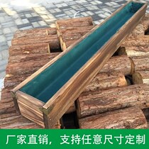 室外防腐木花箱长方形室内庭院碳化木花盆多肉花槽户外阳台种菜盆