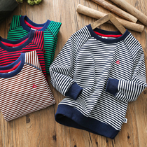 Boys cotton sweater new spring childrens pullover Middle and large childrens autumn base shirt baby top