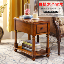 American solid wood side several living room sofa storage side cabinet Nordic small tea table small square table rectangular corner a few phone table