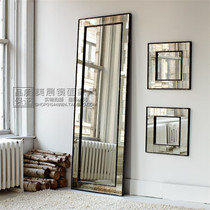 Neoclassical soft clothing by wall mirror wearing mirror decoration mirror composition wall-mounted hanging mirror comb makeup mirror floor mirror