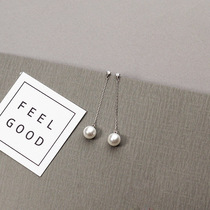 Temperament Korean Super fairy personality Joker long pendant Pearl cold wind earrings earrings earrings ear studs earrings female